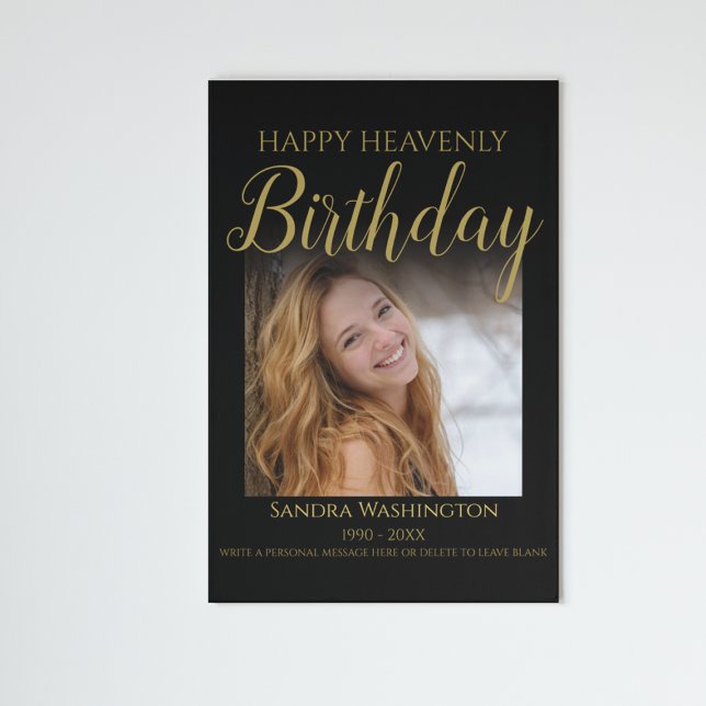 Happy Heavenly Birthday Photo Memorial Plaque (Creator Uploaded)