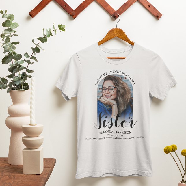 Happy Heavenly Birthday | Photo Memorial T-Shirt (Creator Uploaded)