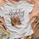 Happy Heavenly Birthday Photo Memorial T-Shirt<br><div class="desc">Memorial 'HAPPY HEAVENLY BIRTHDAY' memorial tshirt will make the perfect tribute to your love one. Featuring the saying 'happy heavenly birthday' a photo,  their name,  and birth/death dates,  over a white background. Font styles,  size and colour can be changed by clicking on the customise further link after personalising.</div>