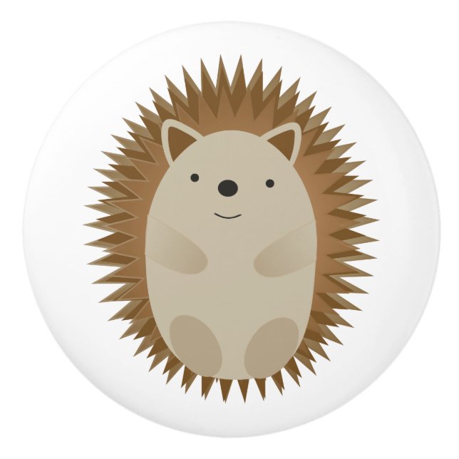 Happy Hedgehog Ceramic Knob (Front)
