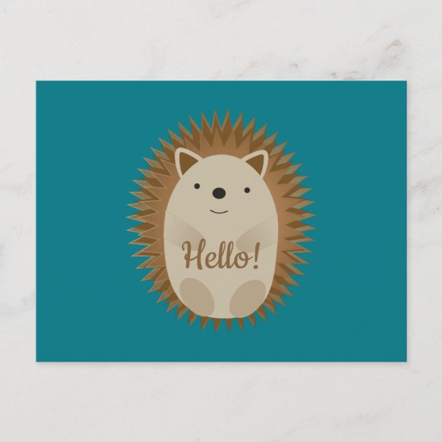Happy Hedgehog Holiday Postcard (Front)