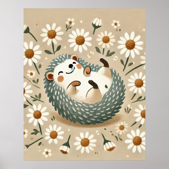 Happy Hedgehog Poster (Front)