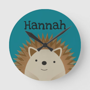 Happy Hedgehog Round Clock