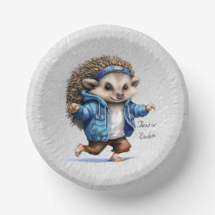 Happy Hedgehog Watercolor Paper Bowl Paper Plate
