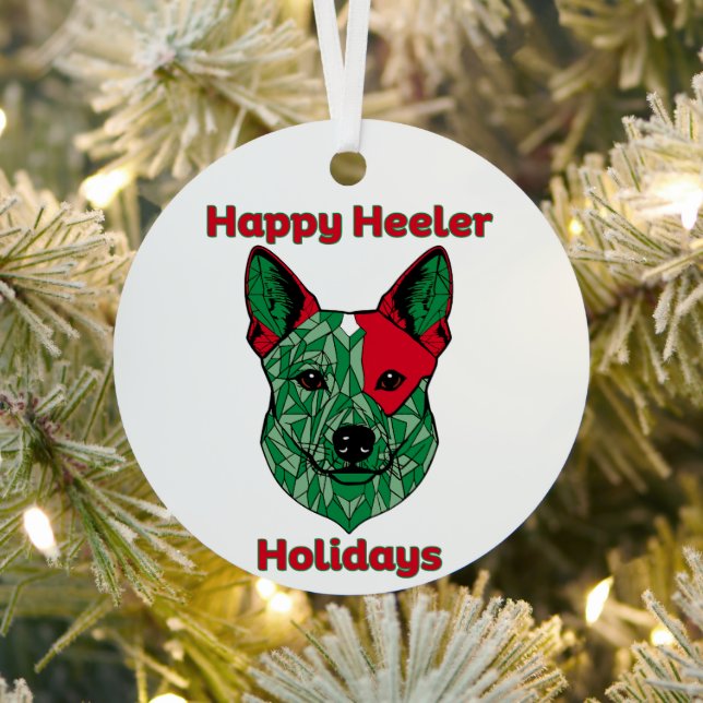 Happy Heeler Holidays Metal Tree Decoration (Insitu)