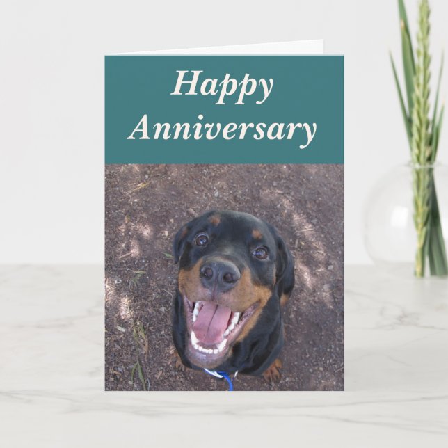Happy Heidi Rottweiler Anniversary Card (Front)