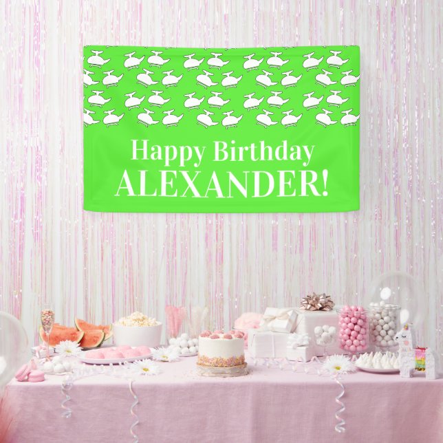 Happy Helicopter Birthday Party Banner (Party)