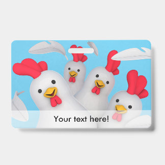 Happy hen clipart ID badge