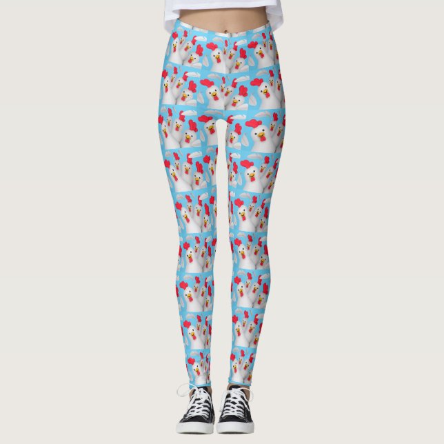 Happy hen clipart leggings (Front)
