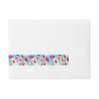 Happy hen clipart wraparound address label