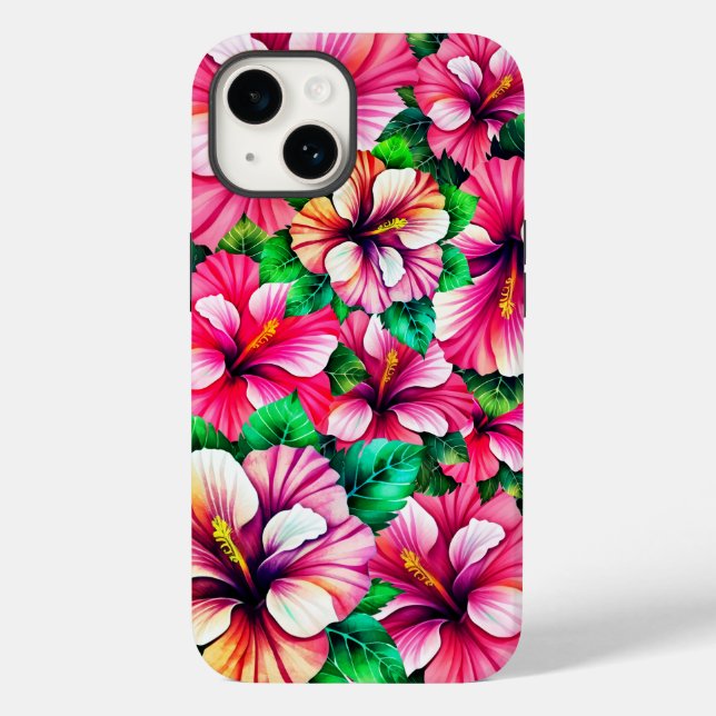 Happy Hibiscus Hawaiian floral Case-Mate iPhone Case (Back)