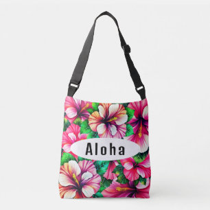 Happy Hibiscus Hawaiian floral Crossbody Bag