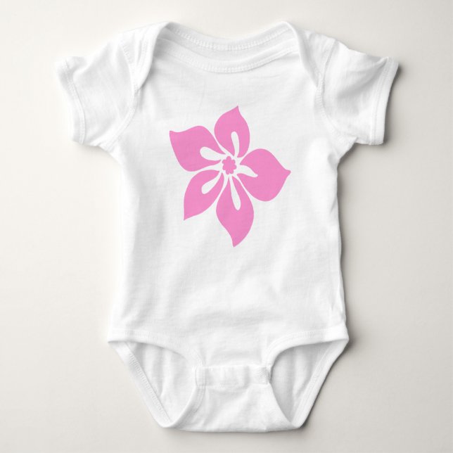 Happy Hibiscus Tropical Floral Baby Bodysuit (Front)