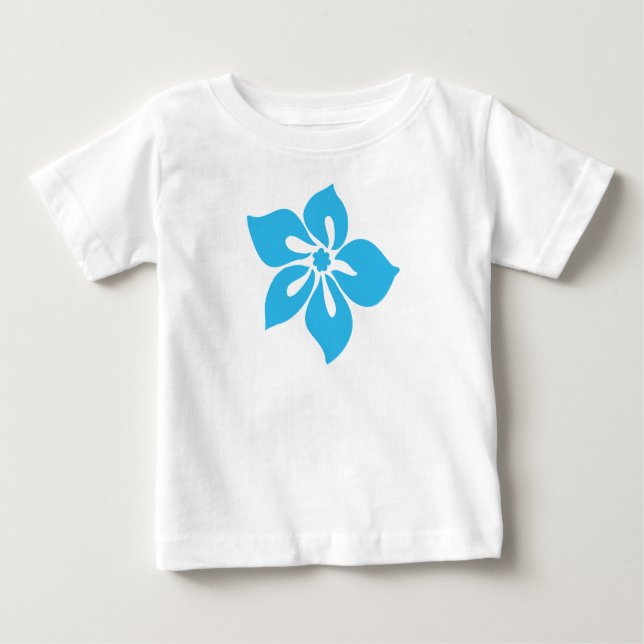 Happy Hibiscus Tropical Floral Baby T-Shirt (Front)