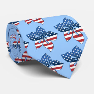 Happy Hibiscus USA Two-sided Printed Tie