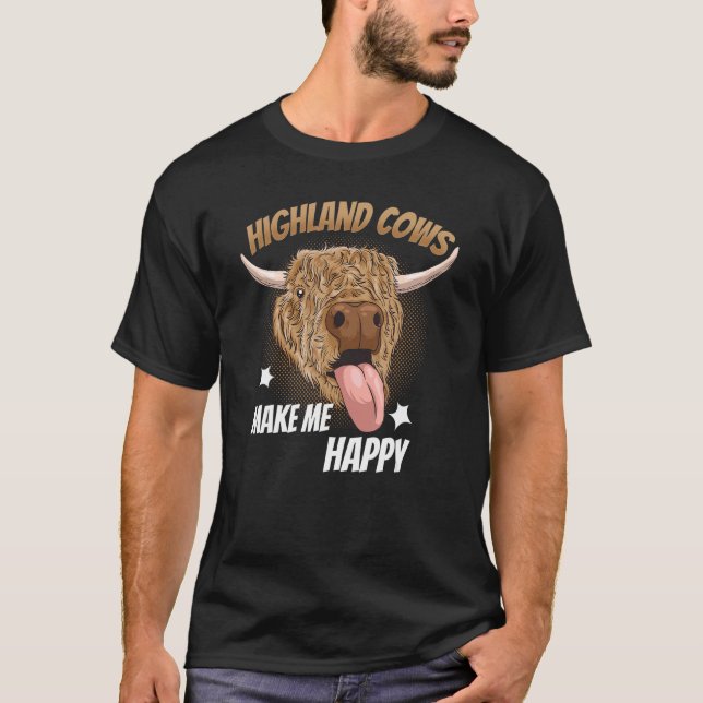Happy Highland Cow T-Shirt (Front)