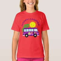 Happy Hippie Camper Van Fun Colourful Graphic