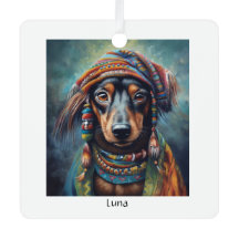 Happy Hippie Dachshund customisable