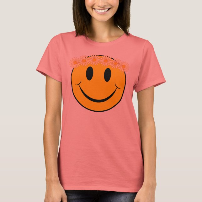 Happy Hippie Daisy Face T-Shirt (Front)