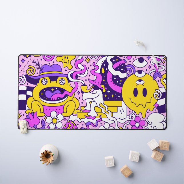 Happy Hippie Graffiti Desk Mat (Kids Table)