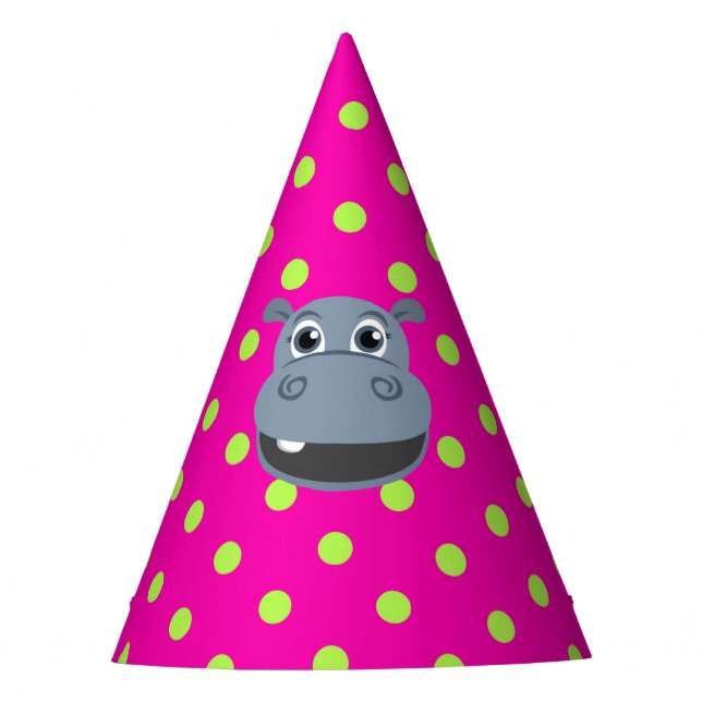 Happy Hippo Birthday Party Hat (Front)