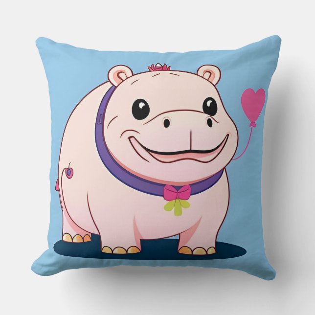 Happy Hippo Character Cushion (Front)