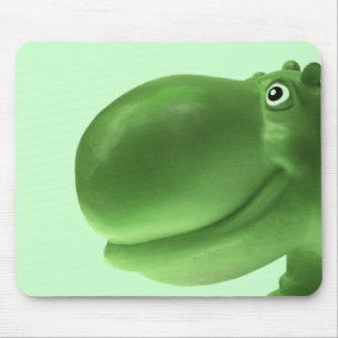 Happy Hippo Green Mouse Pad