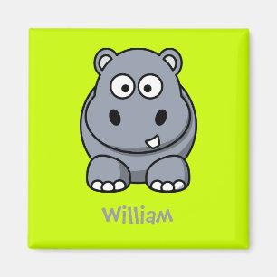 Happy hippo magnet
