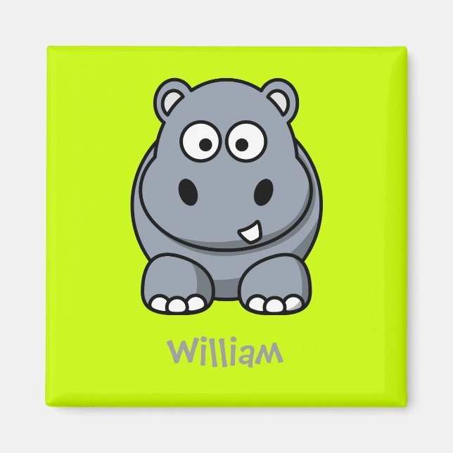 Happy hippo magnet (Front)