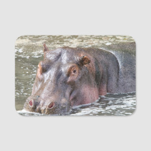 Happy Hippo Name Tag