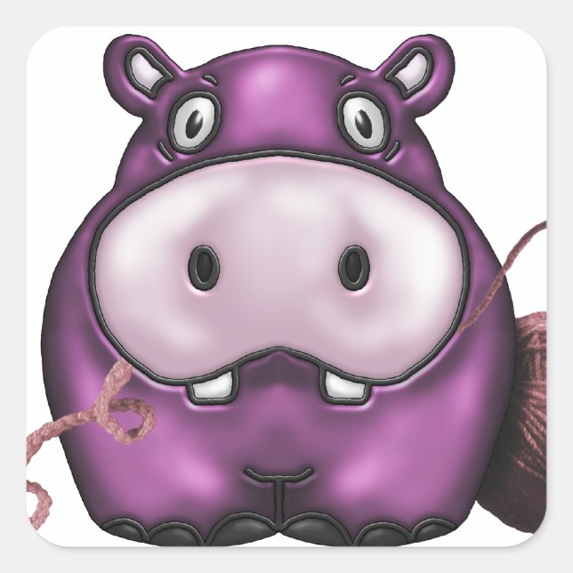 happy hippo products square sticker (Front)