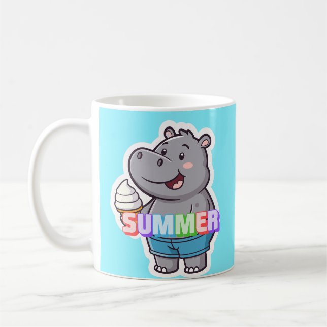 Happy Hippo Summer Mug – Colourful Ice C Mug, 11 o (Left)