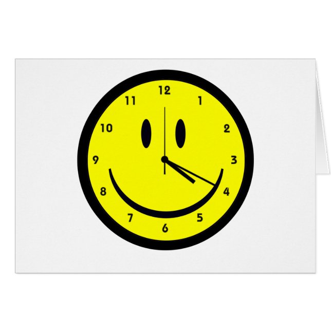 Happy Hippy face clock (Front Horizontal)