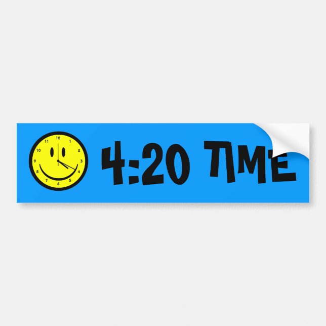 Happy Hippy face clock Bumper Sticker (Front)