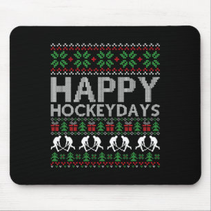 Happy Hockey Days, Funny Christmas Hockey Lovers Mouse Pad