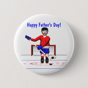 Happy Hockey Father's Day 6 Cm Round Badge