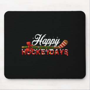 Happy Hockeydays Christmas Ice Hockey Player Team Mouse Pad