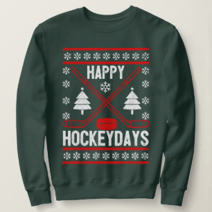 Happy Hockeydays Funny Christmas Ice Hockey Player Sweatshirt