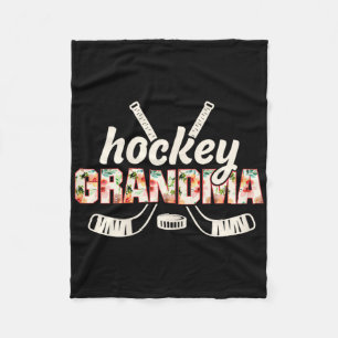 Happy Hockeydays Funny Ice Hockey Ugly Christmas _ Fleece Blanket