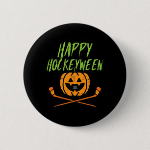 Happy Hockeyween Ice Hockey Halloween Costume Men 6 Cm Round Badge