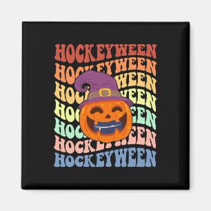 Happy Hockeyween ice hockey halloween Pumpkin Eati Magnet