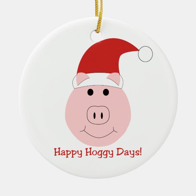 Happy Hoggy Days Christmas tree ornaments (Front)