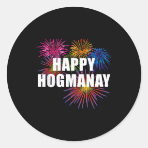 Happy Hogmanay Scotland New Years Eve Womens Top Classic Round Sticker