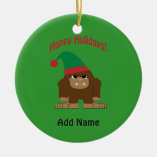 Happy Hokidays! Christmas Bigfoot Ceramic Tree Decoration