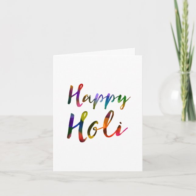 Happy Holi Bokeh Lights Holiday Card (Front)