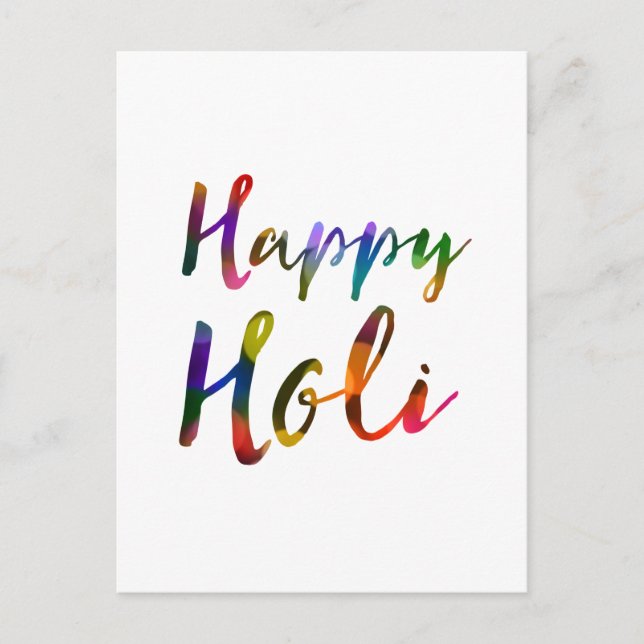 Happy Holi Bokeh Lights Postcard (Front)