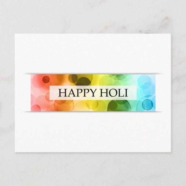 happy holi (bokeh) postcard (Front)