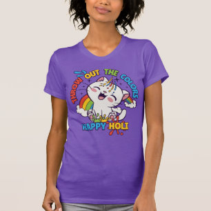 Happy Holi Cat T-Shirt