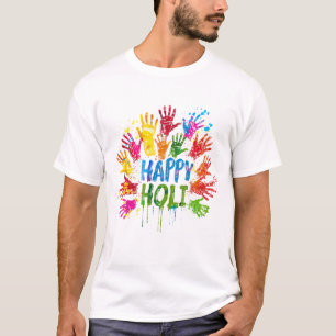 Happy Holi Colorful Hands   Celebration of India  T-Shirt