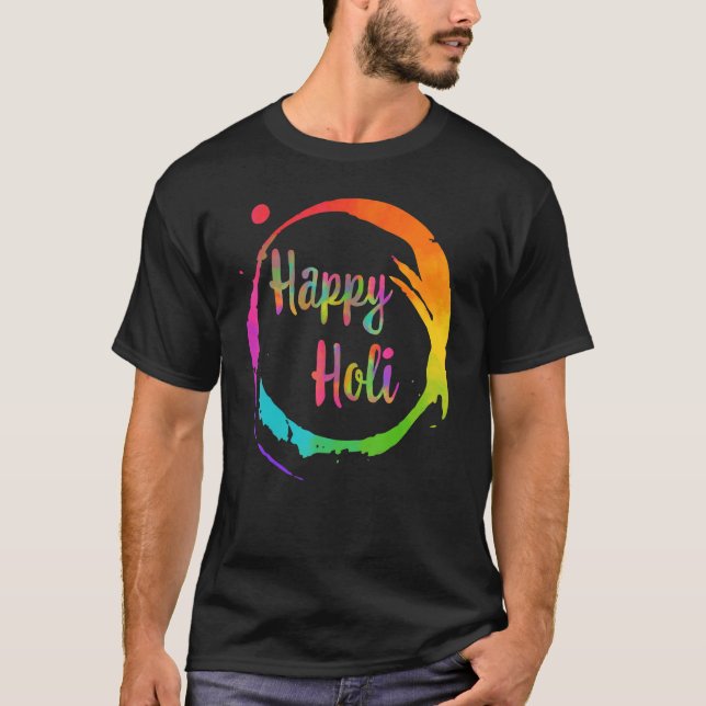 Happy Holi Colourful Colours India Dance Hindu Fes T-Shirt (Front)